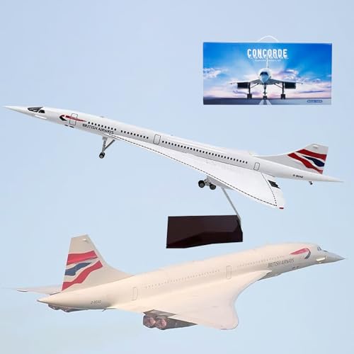19,7" 1:125 Air France Concorde Modell Jet Passagierflugzeug Modell Vorgefertigtes Flugzeugmodell Druckguss-Metallsimulation Luftfahrtsammlung Geschenk (Size : British Airways) von MzEer