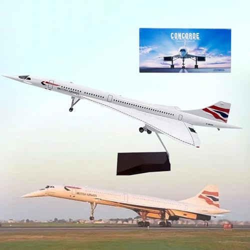 19,7" 1:125 Air France Concorde Modell Jet Passagierflugzeug Modell Vorgefertigtes Flugzeugmodell Druckguss-Metallsimulation Luftfahrtsammlung Geschenk (Size : British Airways) von MzEer