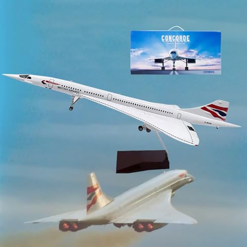 19,7" 1:125 Air France Concorde Modell Jet Passagierflugzeug Modell Vorgefertigtes Flugzeugmodell Druckguss-Metallsimulation Luftfahrtsammlung Geschenk (Size : British Airways) von MzEer