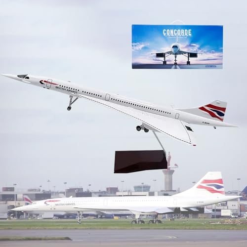 19,7" 1:125 Air France Concorde Modell Jet Passagierflugzeug Modell Vorgefertigtes Flugzeugmodell Druckguss-Metallsimulation Luftfahrtsammlung Geschenk (Size : British Airways) von MzEer