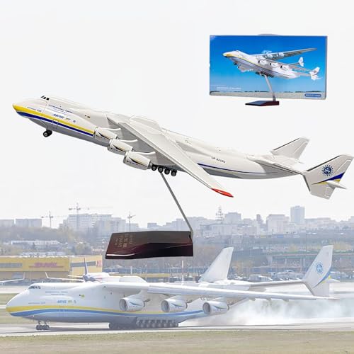 MzEer 1:200 An-225 Antonov Modellflugzeug, Kunstharz, Flugzeugmodell, Ukraine, Bemalter Mriya-Transporter, Zu Öffnende Kabine, Druckguss-Modellflugzeug for Sammeln, Festival-Geschenk (16,5 Zoll) von MzEer