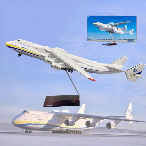 MzEer 1:200 An-225 Antonov Modellflugzeug, Kunstharz, Flugzeugmodell, Ukraine, Bemalter Mriya-Transporter, Zu Öffnende Kabine, Druckguss-Modellflugzeug for Sammeln, Festival-Geschenk (16,5 Zoll) von MzEer