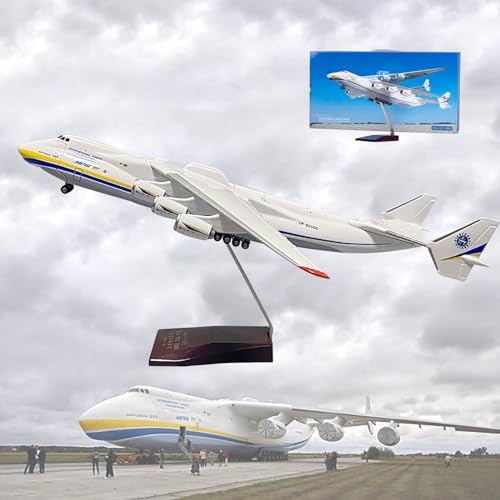 MzEer 1:200 An-225 Antonov Modellflugzeug, Kunstharz, Flugzeugmodell, Ukraine, Bemalter Mriya-Transporter, Zu Öffnende Kabine, Druckguss-Modellflugzeug for Sammeln, Festival-Geschenk (16,5 Zoll) von MzEer
