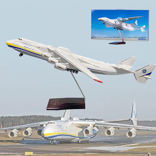 MzEer 1:200 An-225 Antonov Modellflugzeug, Kunstharz, Flugzeugmodell, Ukraine, Bemalter Mriya-Transporter, Zu Öffnende Kabine, Druckguss-Modellflugzeug for Sammeln, Festival-Geschenk (16,5 Zoll) von MzEer