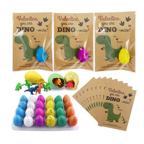 Mzshne Dino-Ei-Schlüpfkarte Schlüpfendes, wachsendes Dinosaurier-Spielzeug, Partyzubehör für Kinder-Party-Dekoration von Mzshne