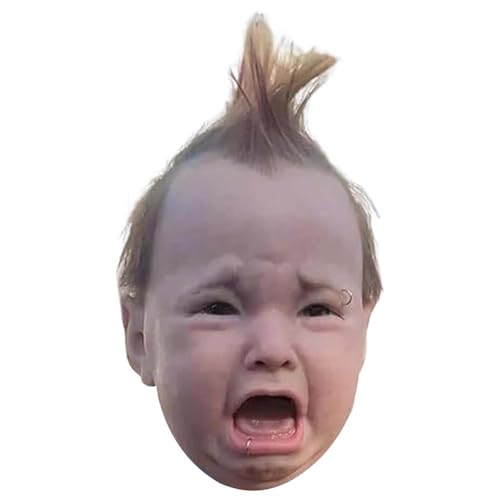 Mzshne Lustige weinende Punk-Baby-Maske, riesige Baby-Kopf-Partys, Maske für Zuhause, Party-Dekoration Mzshne Lustige weinende Punk-Baby-Maske, riesige Baby-Kopf-Partys, Maske für Zuhause, Party-Dekoration von Mzshne