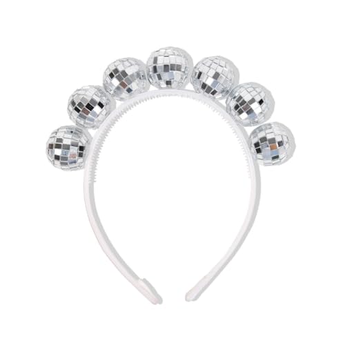 Mzshne Silbernes Discokugel-Stirnband, wiederverwendbar und langlebig, Discokugel-Haarband für Damen, Kostüm, Party-Zubehör von Mzshne