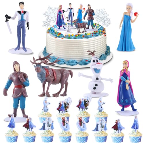 Kuchen Dekoration,18 pcs Froze Figuren Set,Froze Cake Topper,Mini Figuren Set,Froze Tortendeko,Party Kuchen Dekoration Lieferungen von YAXMME