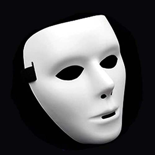 Halloween Vollgesichtsmaske, Blank Hip Hop Geist Schrittmaske, Halloween Neuartiges Kostüm Cosplay Oper Maskerade Maske Kreative DIY Schwarz Hip Hop Einfarbig Maske von N\A