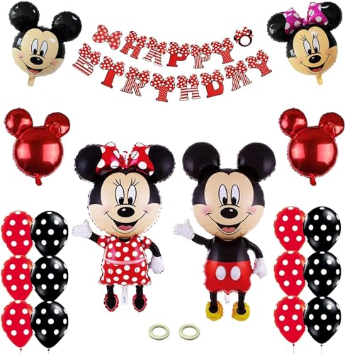 Minnie Motto Birthday Party Supplies Dekorationen,Minnie Party Luftballons,Minnie Party Dekoration,Minnie Mouse Themed Geburtstag Dekorationen,für Geburtstag Baby Shower Party Supplies von N\\A