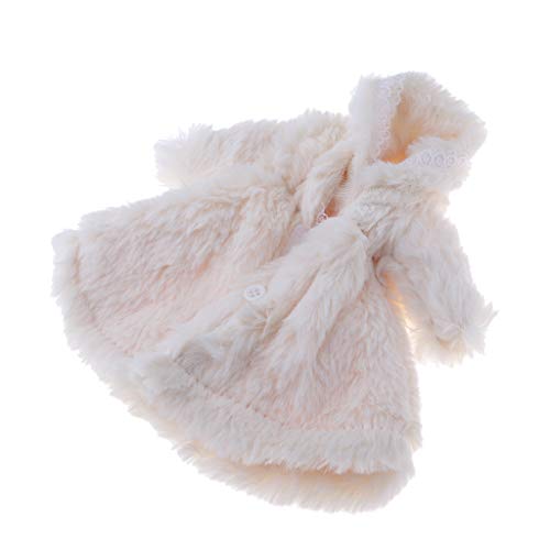 #N/A Mini Pelzmantel Winter Warmer Pelzmantel für 1/6 Puppen Kleidung & Accessoires - Weiß von Freneci