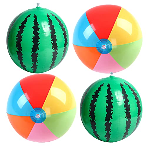 Sonwaha 4 Stück Wasserball, Wasserball Aufblasbar Kinder-Spielball für Strand und Schwimmbad Aufblasbare Wasserbälle für Strand Pool und Badesee Badespielzeug von Sonwaha