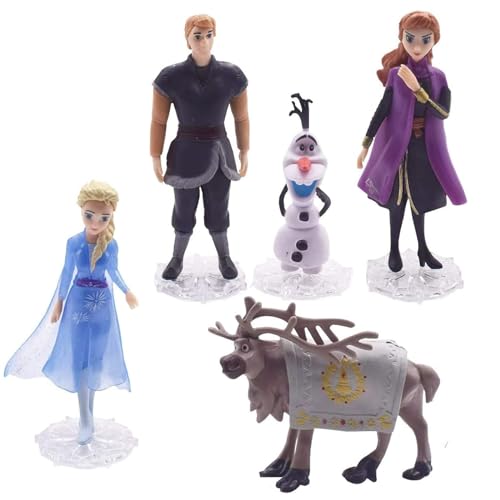 NA 5 Pcs ELSA Frozen Cake Topper,ELSA Eisprinzessin Mini Figuren Set,ELSA Tortendeko,ELSA Geburtstags Party liefert Cupcake Figuren,Cake Topper Party Dekoration Lieferungen Kinder. von N\\A