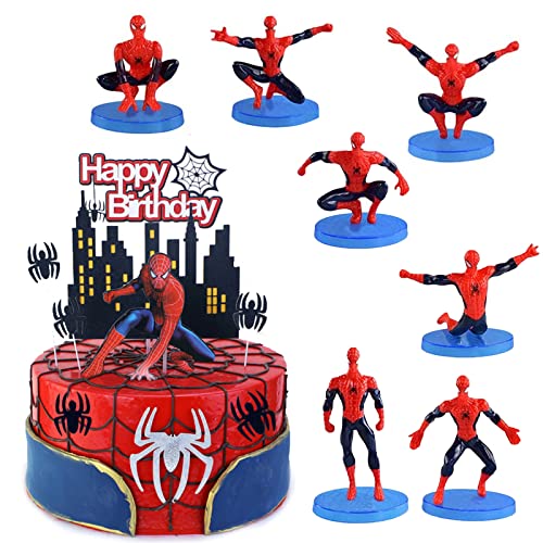 NA Spiderman Kuchen Deko,16 Stück Spiderman Muffin Deko,Spiderman Figur Torte,Tortendeko Geburtstag,Cupcake Toppers Kuchen-Toppers Für Kinder Party Geburtstag Kuchen Dekoration Party Supplies von N\\A