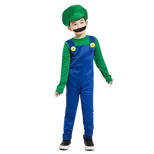 COXNSXX Klempner Brüder Kostüm, Cosplay Kostüm mit Hut und Schnurrbart, geeignet für Cosplay Karneval und Mottopartys COXNSXX Klempner Brüder Kostüm, Cosplay Kostüm mit Hut und Schnurrbart, geeignet für Cosplay Karneval und Mottopartys von COXNSXX