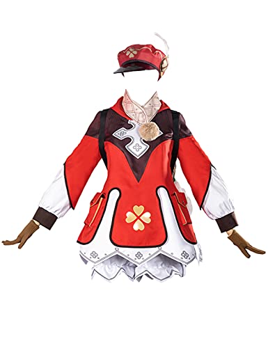 Genshin Impact Klee Anime Cosplay Kostüm Halloween Party Kleid komplettes Set mit Hut Uniform (XS) von N\C