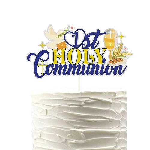 Tortenaufsatz zur Erstkommunion, christliche Taufdekoration, religiöser Gott segnen, Babyparty, Geburtstagsparty-Dekorationen von N\W