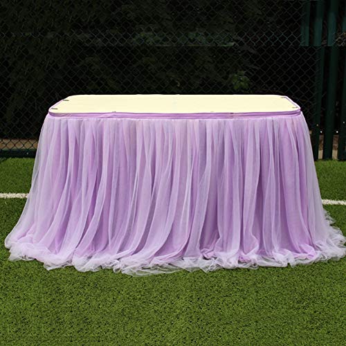 N/X Tischrock, mehrfarbig, Heimtextilien, Tischdecken für Hochzeit, Party, Tischdekoration. Romantische Tüll-Party-Tischdekoration. 100 cm lang x 75 cm hoch von N/X