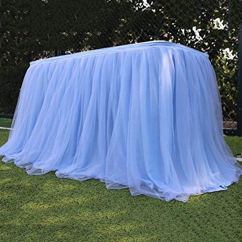N/X Tischrock, mehrfarbig, Heimtextilien, Tischdecken für Hochzeit, Party, Tischdekoration. Romantische Tüll-Party-Tischdekoration. 100 cm lang x 75 cm hoch von N/X