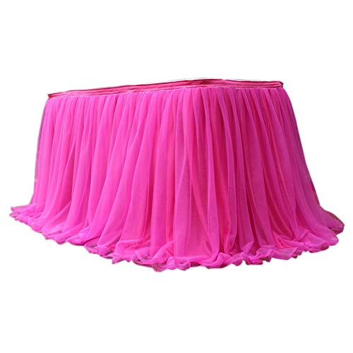 N/X Tischrock, mehrfarbig, Heimtextilien, Tischdecken für Hochzeit, Party, Tischdekoration. Romantische Tüll-Party-Tischdekoration. 100 cm lang x 75 cm hoch von N/X