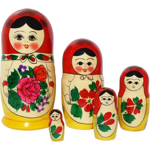 Matroschka Puppen russische Babuschka Matruschka Matrjoschka Original Klassisch 5 Steckpuppen 16cm aus Holz rotes Kopftuch Matroschka Puppen russische Babuschka Matruschka Matrjoschka Original Klassisch 5 Steckpuppen 16cm aus Holz rotes Kopftuch von N_FROMM