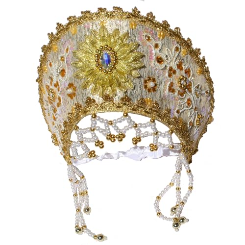 N_FROMM Kokoschnik Kokoshnik Haube Kopfschmuck Stirnband, slawische Krone in Gold N_FROMM Kokoschnik Kokoshnik Haube Kopfschmuck Stirnband, slawische Krone in Gold von N_FROMM