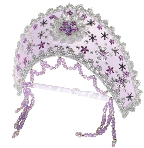 N_FROMM Kokoschnik Kokoshnik Haube Kopfschmuck Stirnband, slawische Krone in Violett -Silber von N_FROMM