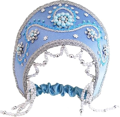 N_FROMM Kokoschnik Kokoshnik Haube Kopfschmuck slawische Krone Snegurotschka in Blau von N_FROMM
