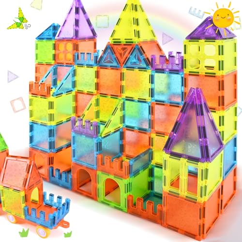 NAETANY Magnetische Bausteine 92PCS Magnetspielzeug STEM Magnetbausteine ab 3 jahre, Magnet Spielzeug Kinder für Jungen und Mädchen, Magnet Bausteine Montessori Spielzeug ab 3 4 5 6 7 jahre-mit 2 Auto NAETANY Magnetische Bausteine 92PCS Magnetspielzeug STEM Magnetbausteine ab 3 jahre, Magnet Spielzeug Kinder für Jungen und Mädchen, Magnet Bausteine Montessori Spielzeug ab 3 4 5 6 7 jahre-mit 2 Auto von NAETANY