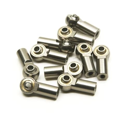 Für Axial Für SCX10 D90 Für TRX4 Für TRX6 Für Tamiya CC01 1/10 Metall M4 M3 Link Spurstangenkopf Kugelgelenk Stoßdämpfer Kugelgelenk RC Crawler Auto Teile RC Autozubehör(Gray,M3) von NAFRECX