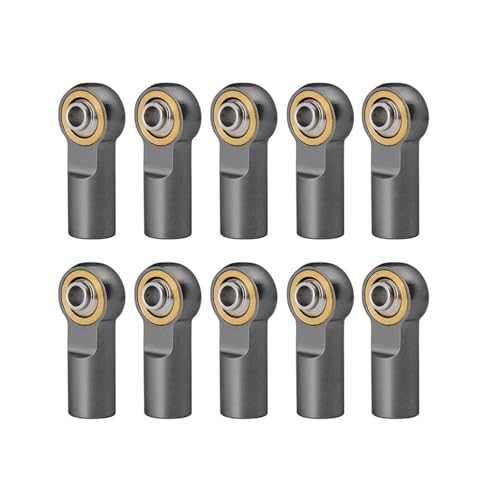 Für Axial Für SCX10 D90 Für TRX4 Für TRX6 Für Tamiya CC01 1/10 Metall M4 M3 Link Spurstangenkopf Kugelgelenk Stoßdämpfer Kugelgelenk RC Crawler Auto Teile RC Autozubehör(Gray,M4) von NAFRECX