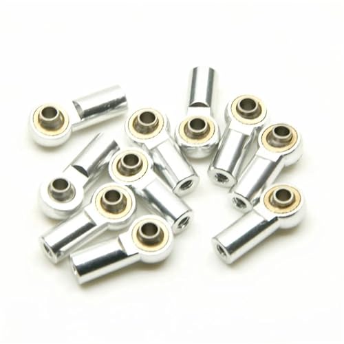 Für Axial Für SCX10 D90 Für TRX4 Für TRX6 Für Tamiya CC01 1/10 Metall M4 M3 Link Spurstangenkopf Kugelgelenk Stoßdämpfer Kugelgelenk RC Crawler Auto Teile RC Autozubehör(Silver,M3) von NAFRECX