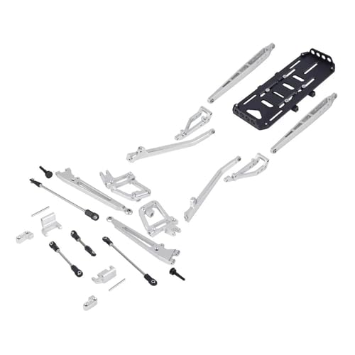 Für Axial Für SCX10 I II 90046 90047 Aluminium Twin I-Beam 2WD Pre-Runner Suspension Conversion Kit 1/10 RC Crawler Achse Upgrade Teile RC Autozubehör(Silver) von NAFRECX