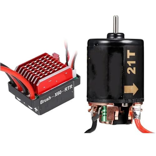 Für Axial SCX10 AXI03007 90046 Für Traxxas Für TRX4 Für TRX6 D90 1/10 60A Gebürstet ESC 540 Gebürstet Motor 13T 21T 35T 45T 55T 80T RC Crawler Teile RC Autozubehör(21t) von NAFRECX