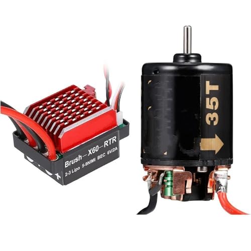 Für Axial SCX10 AXI03007 90046 Für Traxxas Für TRX4 Für TRX6 D90 1/10 60A Gebürstet ESC 540 Gebürstet Motor 13T 21T 35T 45T 55T 80T RC Crawler Teile RC Autozubehör(35t) von NAFRECX