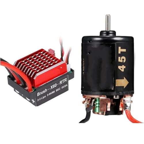Für Axial SCX10 AXI03007 90046 Für Traxxas Für TRX4 Für TRX6 D90 1/10 60A Gebürstet ESC 540 Gebürstet Motor 13T 21T 35T 45T 55T 80T RC Crawler Teile RC Autozubehör(45t) von NAFRECX