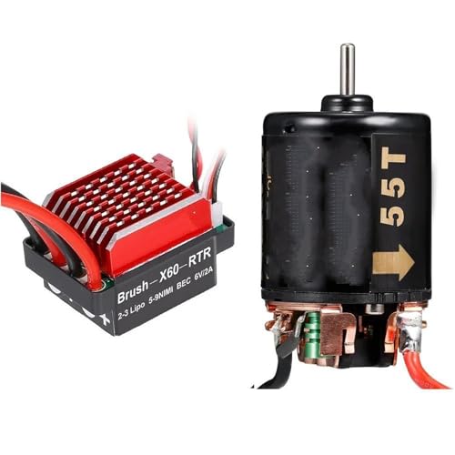 Für Axial SCX10 AXI03007 90046 Für Traxxas Für TRX4 Für TRX6 D90 1/10 60A Gebürstet ESC 540 Gebürstet Motor 13T 21T 35T 45T 55T 80T RC Crawler Teile RC Autozubehör(55t) von NAFRECX