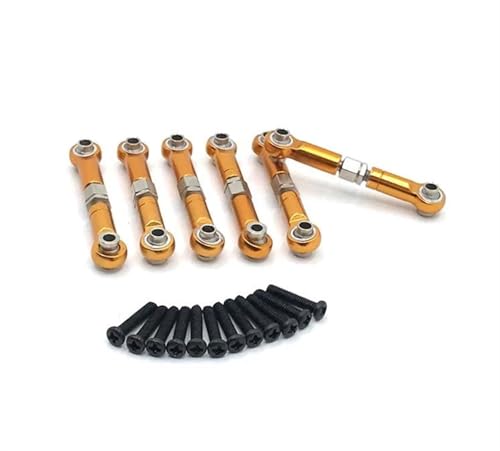 Für HS 18302 18301 18311 18312 18321 18322 1/18 Metall Link Rod Spurstangengestänge RC Auto Upgrade Teile Modifikation Zubehör 6 Stücke RC Autozubehör(Yellow) von NAFRECX