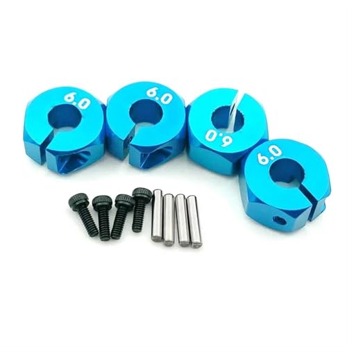 Für HSP Für Tamiya Für SCX10 Für Slash 5/6/7mm Dicke Rad Hex 12mm Stick Naben Mit Pins Schrauben RC Auto Crawler LKW Upgrade Teile RC Autozubehör(Green,6mm) von NAFRECX