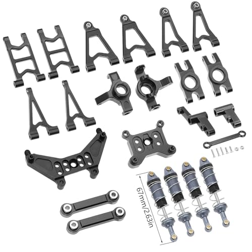 Für MJX Für Hyper Für Go 14303 14302 14301 1/14 Metall-Stoßdämpferhalterungen/Lenkbecher/vorne Hinten Oberer Niedriger Schwingarm RC-Upgrade-Teile RC Autozubehör von NAFRECX