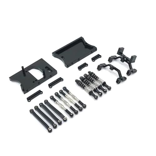 Für MN D90 D91 D96 Für MN98 MN99S 1/12 Metall Für Chassis Zugstangen Servo Halterung Stoßdämpfer Strahl Set Ersatz RC Auto Upgrades Teile RC Autozubehör(Black) von NAFRECX