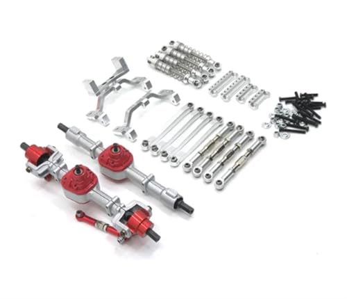 Für MN D90 D91 D96 MN98 99S 1/12 RC Autoteile Metall-Upgrade Vorder- Und Hinterachse Baugruppe Spurstange Stoßdämpfersatz Änderungszubehör RC Autozubehör(Silver) von NAFRECX