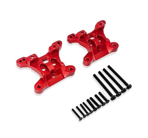 Für SCY 1/16 16101 16102 16103 16106 16201 PRO High Speed ​​RC Auto Verbesserte Metallbeschläge Vordere Und Hintere Stoßdämpfer Halterungen Zubehör RC Autozubehör(Red) von NAFRECX