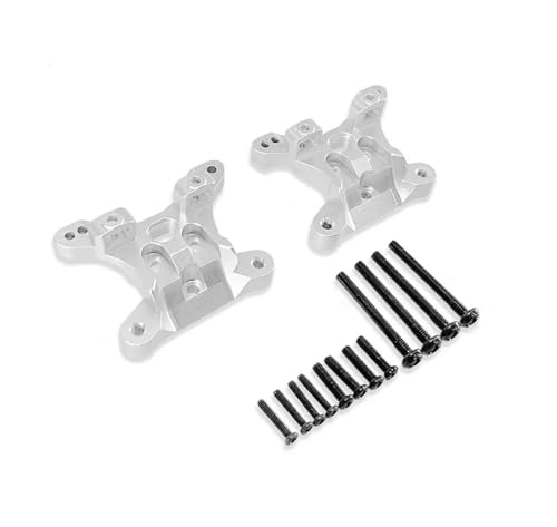 Für SCY 1/16 16101 16102 16103 16106 16201 PRO High Speed ​​RC Auto Verbesserte Metallbeschläge Vordere Und Hintere Stoßdämpfer Halterungen Zubehör RC Autozubehör(Silver) von NAFRECX