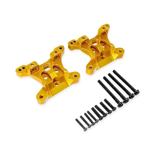Für SCY 1/16 16101 16102 16103 16106 16201 PRO High Speed ​​RC Auto Verbesserte Metallbeschläge Vordere Und Hintere Stoßdämpfer Halterungen Zubehör RC Autozubehör(Yellow) von NAFRECX