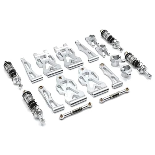 Für SCY 16101 16102 16103 16104 16106 16201 Für JJRC Für Q130A Q130B Q141 Q117 1/16 Upgrade Teile Kit Vorne Hinten Arm Stoßdämpfer RC Auto Zubehör RC Autozubehör(Silver) von NAFRECX