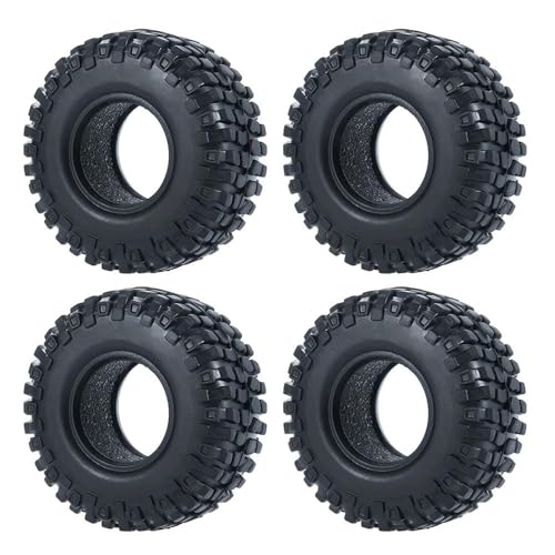 Für TRX4M Für Axial Für SCX24 Ersatz-1,0-Zoll-Metall-Beadlock-Felgen, 50/54 Mm Gummireifen-Set, 1/18 1/24 RC Crawler Autoteile RC Autozubehör von NAFRECX