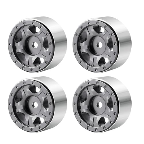 Für TRX4M Für Axial Für SCX24 Ersatz-1,0-Zoll-Metall-Beadlock-Felgen, 50/54 Mm Gummireifen-Set, 1/18 1/24 RC Crawler Autoteile RC Autozubehör von NAFRECX