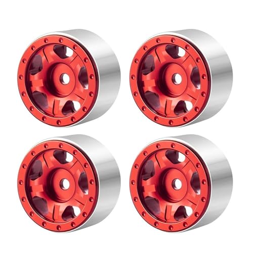 Für TRX4M Für Axial Für SCX24 Ersatz-1,0-Zoll-Metall-Beadlock-Felgen, 50/54 Mm Gummireifen-Set, 1/18 1/24 RC Crawler Autoteile RC Autozubehör von NAFRECX