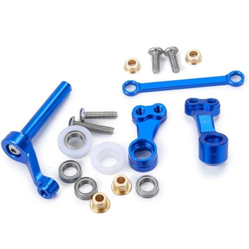 Für Tamiya Für CC01 1/10 Metall Lager Lenkung Glocke Kurbel Montage Kit RC Crawler Auto Upgrade Teile Modifikation Auto Zubehör RC Autozubehör(Blue) von NAFRECX